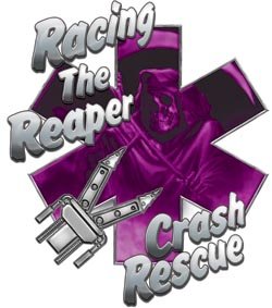Racing the Reaper Star of Life EMT EMS Purple 6 Reflective Decal Decals Weston Signs WSCFF042_PURPLE_6