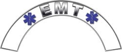 EMT White Firefighter Fire Helmet Arcs / Rocker Decals Reflective Decals Weston Signs WSCFF050_EMT_WHITE