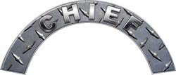 Chief Diamond Plate Firefighter Fire Helmet Arcs / Rocker Decals Reflective Decals Weston Signs WSCFF050_CHIEF_DP