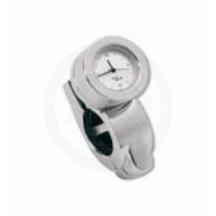 MOTORCYCLE - HANDLEBAR MOUNT CLOCK - CHROME - WHITE CLOCK FACE - FITS 7/8 to 1 HANDLEBARS Clocks Drag Specialties 0603-0099-D