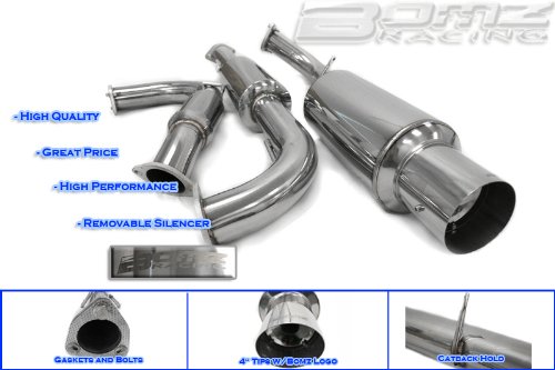 Bomz Racing Cat-Back Exhaust Mitsubishi Eclipse Turbo 1995-1999 Cat-Back Systems  RXMB9599TCAT