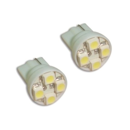 AutoVizion T10 194 168 501 4- SMD 3528 LED Car Light Bulb Super White (Twin Pack) Lifetime Warranty Bulbs AutoVizion SMD-T10-4W