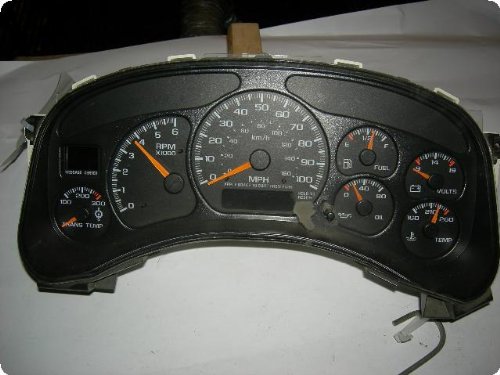 Cluster / Speedometer : SIERRA 1500 PICKUP 02 (cluster), US (MPH), AT, w/provisions for HD trailering equip (opt Z82) Speedometers Pam's Auto LI36CLH5HSPHGuq3bsoOrg