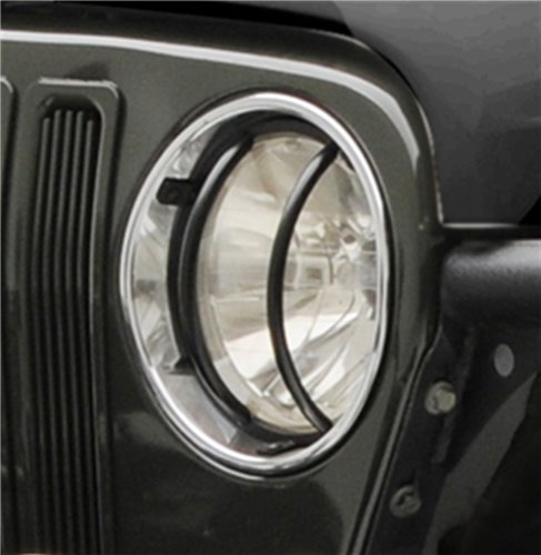 Smittybilt 5659 Euro Black Headlight Cover - 4 Piece Exterior Accessories Smittybilt 5659