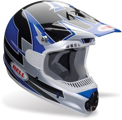 Bell SC Flash Blue/Silver Full Face Motorcross Helmet Helmets Bell Helmets 52875