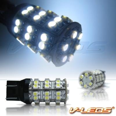 2 V-LEDS HID WHITE 48 SMT PARKING LIGHT BULBS 7443 7440 Bulbs Unknown 7443_48_SMT_W