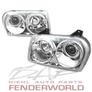 CHRYSLER 300 05 06 07 PROJECTOR CHROME EURO HEADLIGHTS Headlight Bulbs ABP EFX52041