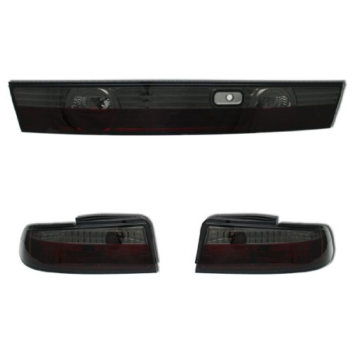 95 96 97 98 NISSAN 240SX RED/SMOKE TAIL LIGHTS LEFT + RIGHT + CENTER Tail Lights Unknown 7651