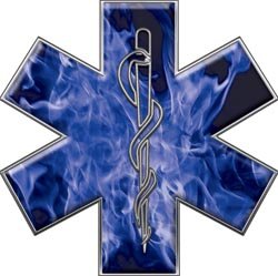 Star of Life EMT EMS Inferno Blue 12 Reflective Decal Decals Weston Signs WSCFF071_INFBLUE_12
