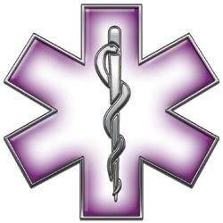 Star of Life EMT EMS Purple 12 Reflective Decal Decals Weston Signs WSCFF072_PURPLE_12