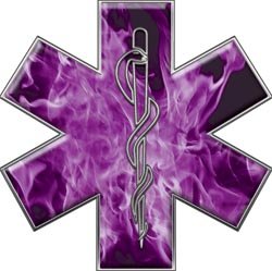 Star of Life EMT EMS Inferno Purple 4 Reflective Decal Decals Weston Signs WSCFF071_INFPURPLE_4