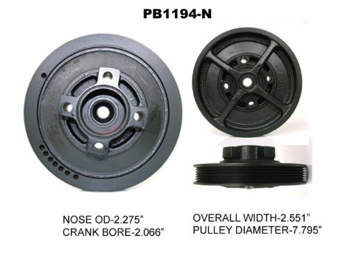 Chevy 6.2 6.5 379 395 Harmonic balancer serpentine Engine Parts PowerBond PB1194-N