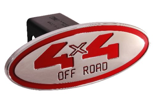 4 x 4 Off Road - Oval - Red - 2 Billet Hitch Cover (04' Welded Model) Hitch Covers Hitch Ware 25152W