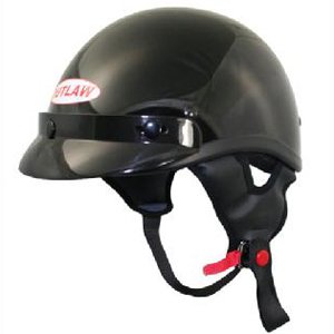 Outlaw Half Helmet - Black Glossy - Large Helmets Outlaw T69-GB-L