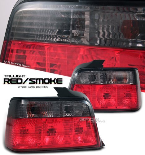 92 93 94 95 96 97-98 BMW E36 3-SERIES 318i 325i 328i M3 4DR SEDAN RED SMOKE HOUSING TAIL LIGHT TAILLIGHT LAMP Tail Lights BBP Enterprise TLA-RSD-200305SR