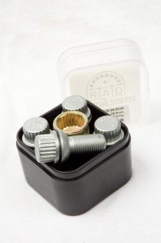 RAD German 2 Piece Wheel Locks 14mmx1.5, 47mm Shank, R14 Ball Seat Seat, 17mm Key Hex Wheel Locks RAD GmbH 23-52361-B