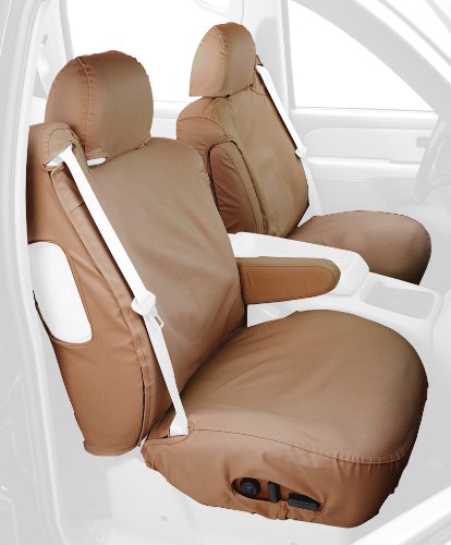 Covercraft Custom-Fit Rear- Second Seat Bucket SeatSaver Seat Covers - Polycotton Fabric, Tan Accessories Covercraft SS8366PCTN