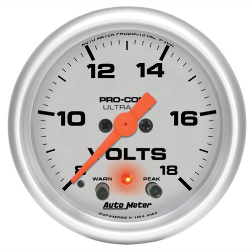 Auto Meter 4383 Ultra-Lite Electric Voltmeter Gauge Voltmeter Auto Meter 4383