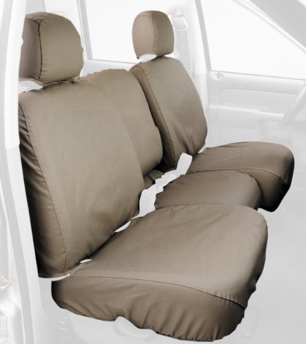 Covercraft Custom-Fit Rear-Second Seat Bench SeatSaver Seat Covers - Polycotton Fabric, Taupe Accessories Covercraft SS8379PCTP