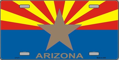 ARIZONA Arizona Big Star Flag Aluminum Automotive Novelty License Plate Tag Sign Covers Smart Blonde LP-471