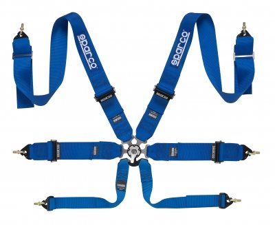 Sparco 04827BMPDAZ Universal 6 Point Competition Belt|Harness Pull Down - Blue Protective Gear Sparco 04827BMPDAZ