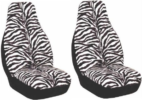 Zebra Animal Print Seat Cover 2 pcs Accessories A&A SC-Zebra