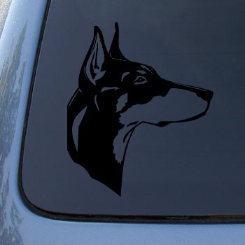DOBERMAN HEAD - Dog - Vinyl Car Decal Sticker #1507 | Vinyl Color: Black Bumper Stickers, Decals & Magnets