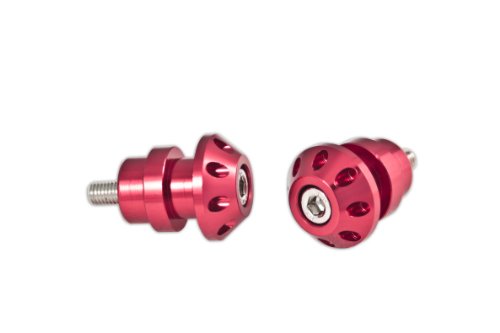 Swingarm Stand Spools - 8mm - Red - Honda CBR F1 F2 F3 F4 F4i 600 900 929 954 1000 RR, RVT 1000 RC51 SP1 SP2, Suzuki GSXR 600 750 1000 1300 Hayabusa, TL1000S TLS, TL1000R TLR, Bandit, SV 650 Body & Frame Parts LuckyBike RI-HBA8RD