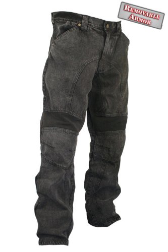 Xelement Mens Classic Fit Black Stonewash Denim Motorcycle Racing Pants - 40 Pants & Chaps Xelement 57160