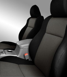 Custom Fit Dodge Ram Pickup 1500 Seat Covers (2009-2014) Rear Seat Set - Mesh in Black w/ Gray Inserts - 40/60 Split Back and Bottom w/ Pullout Arm and 3 Adjustable Headrests (1500 Model Crew Cab) Accessories Shear Comfort 201000000296