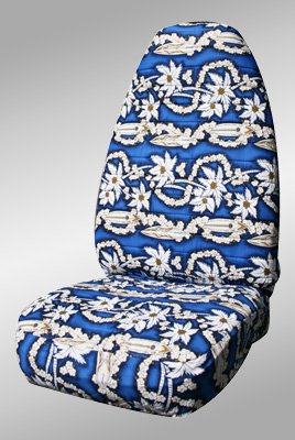 CUSTOM GMC Sierra (New Body Style) Seat Covers - REAR FULL SET: 60/40 Split Back and Bottom w/ Adjustable Headrests (Ex. Cab) (2007-2009) - Hawaiian Coconuts Blue - Made in the USA Accessories Shear Comfort 102500001163