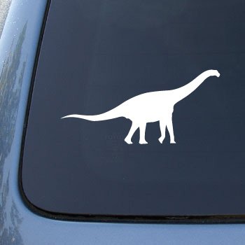 BRONTOSAURUS - DINOSAUR - Vinyl Car Decal Sticker #1689 | Vinyl Color: White Bumper Stickers, Decals & Magnets Graphics and More #1689_WHITE