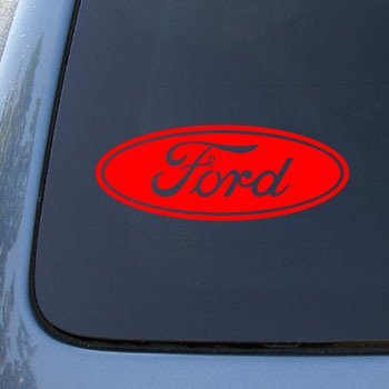 FORD AUTOMOTIVE LOGO - 6 SOLID RED DECAL - Vinyl Car Decal Sticker - NOTEBOOK, LAPTOP, WINDOW, WALL, CAR, TRUCK, MOTORCYCLE Wall Stickers & Murals GraphixFX