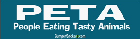 PETA-People Eating Tasty Animals - funny stickers (Small 5 x 1.4 in.) Decals BumperSnickerz PET10014_S.pdf
