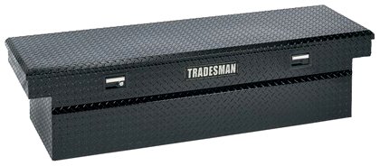 Lund/Tradesman 79210 60-Inch Aluminum Mid-Size Cross Bed Truck Tool Box with Full Lid, Diamond Plated, Black Tool Boxes Tradesman TALF568BK