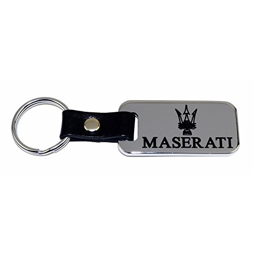 Maserati Chrome Key Chain Fob - Solid Brass - High-End Quality Key Chains High-End Motorsports HEM-FOB-BRASS-MAS-BLK