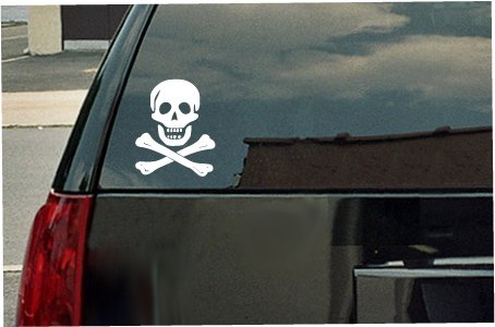 Bumper Stickers, Decals & Magnets Stickermatic skullandboneswhite