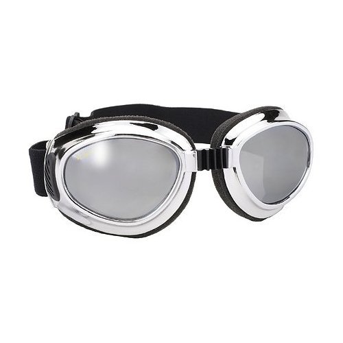 Airfoil Chrome Goggles with Silver Mirror Lens UV 400 Protection Goggles Pacific Coast Sunglasses PC-8010-AFOIL-SM-A1