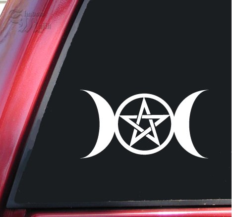 Triple Goddess Vinyl Decal Sticker (6 X 3.2, White) Bumper Stickers, Decals & Magnets ShadowMajik smac1076