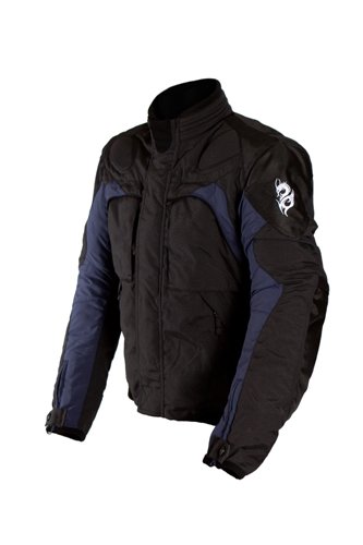 Dragon Rider Flight Textile Motorcycle Jacket - Black-Blue - Large Jackets & Vests Dragon Rider NJ-0656-DR-L-BLK-BLU