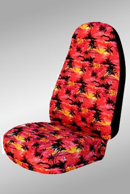 CUSTOM Chrysler PT Cruiser Seat Covers - FRONT FULL SET: Low Back Buckets w/ Inner Arms and Adjustable Headrests (2000-2005) - Hawaiian Sunset Red - Made in the USA Accessories Shear Comfort 103400001088