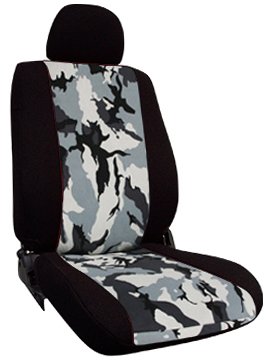Shear Comfort Custom Kia Sedona Seat Covers - THIRD ROW SEAT SET: 50/50 Split Back and Bottom w/ Dual Popout Arms and Adjustable Headrests (2001-2002) - Neo-Sport Black w/ Camo Gray - Made in the USA Accessories Shear Comfort 401300000946