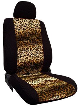 Shear Comfort Custom Nissan Armada Seat Covers - REAR SEAT SET: 40/20/40 Split Bench w/ Pullout Arm and 3 Adjustable Headrests (2005-2011) - Neo-Sport Black w/ Leopard Gold - Made in the USA Accessories Shear Comfort 400200001085