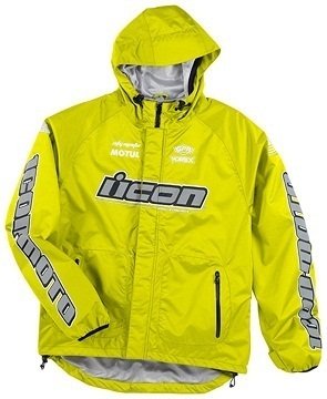 Icon PDX Rain Jacket , Gender: Mens/Unisex, Distinct Name: Hi-Vis Military Spec Yellow, Size: Lg XF2820-1637 Rain Jackets ICON XF2820-1637