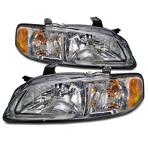 Nissan Sentra (CA, GXE, XE) Replacement Headlight Assembly (Chrome) - 1-Pair Headlight Assemblies AutoLightsBulbs 1108020