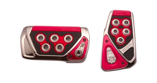 Razo RP101REA GT SPEC Red Small Automatic Transmission Pedal Set - 2 Piece Body Car Mate RP101REA