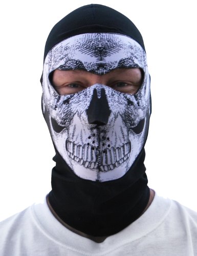 ZANheadgear Coolmax Extreme Balaclava with Full Skull Mask (Black and White) Face Masks Zanheadgear WBC002NFME