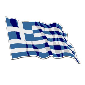 GREECE WAVING FLAG - Sticker Decal - #S0145 Decals Krafty Kreations S0145