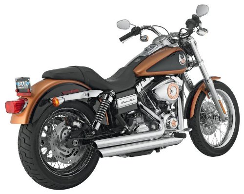 Python Staggered Duals Exhaust System - Chrome American Vtwin Chrome 41605 41605 Exhaust Python 1800-0469