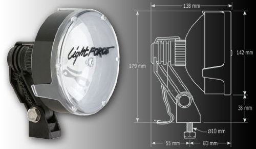 Lightforce RMDL140HT 12V 100W 140 RMDL High Mount Driving Light - Twin Pack Bulbs Lightforce RMDL140HT